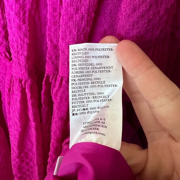 NWT Stine Goya Pink Tiered Sleeveless Mini Dress - Benedicte Dress in Flamingo - Picture 8 of 8